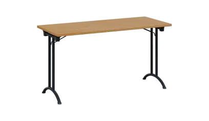 SLA 140 lak skládací jednací stůl 1394x600, deska 25 mm, podnož černý lak, deska buk royal